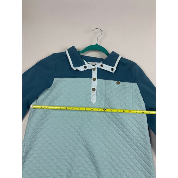 L.L.Bean Quilted Snap Pullover Teal Aqua Women’s Large - Picture 6 of 8